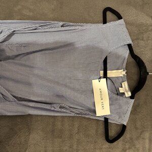 NWT Amour Vert Gingham Dress, Size M